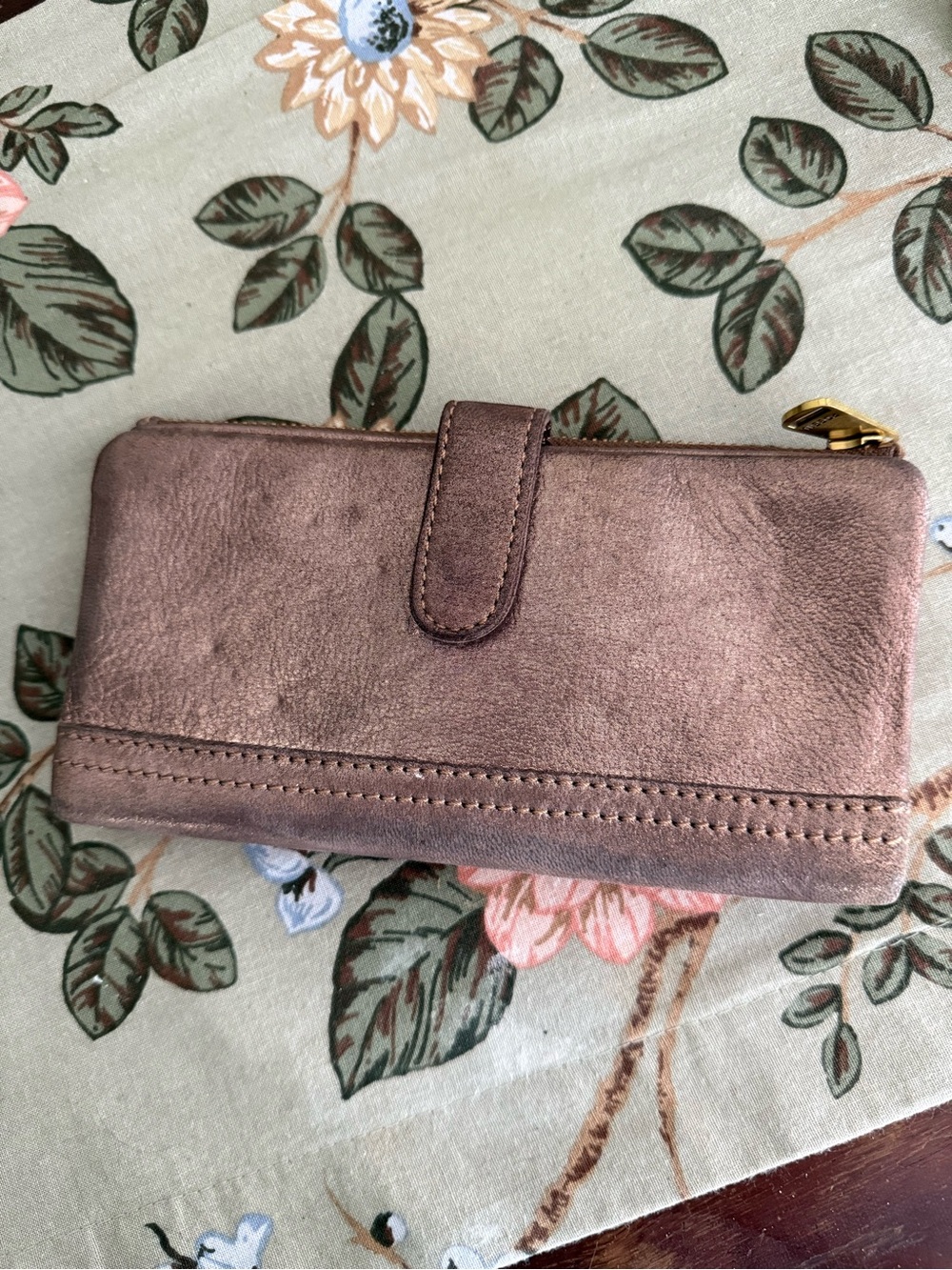 Fossil Metallic Brown Women's Zip-Closure Wallet
